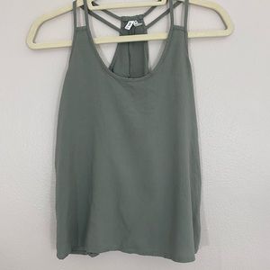 Olive double strap racerback tank